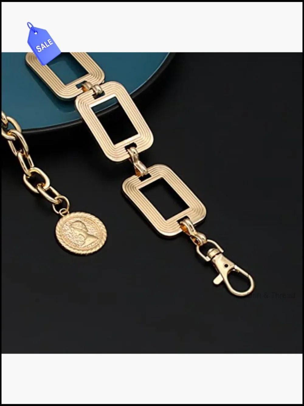 Chunky Link Chain Belt Waist Belt Metal Lobster Clasp Adjustable